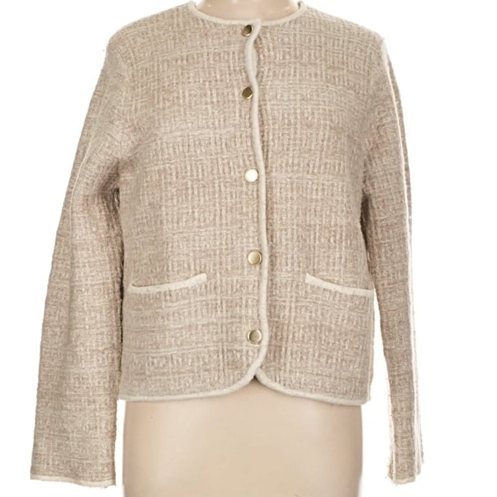 Abercrombie Button Up Collarless Sweater Jacket XS